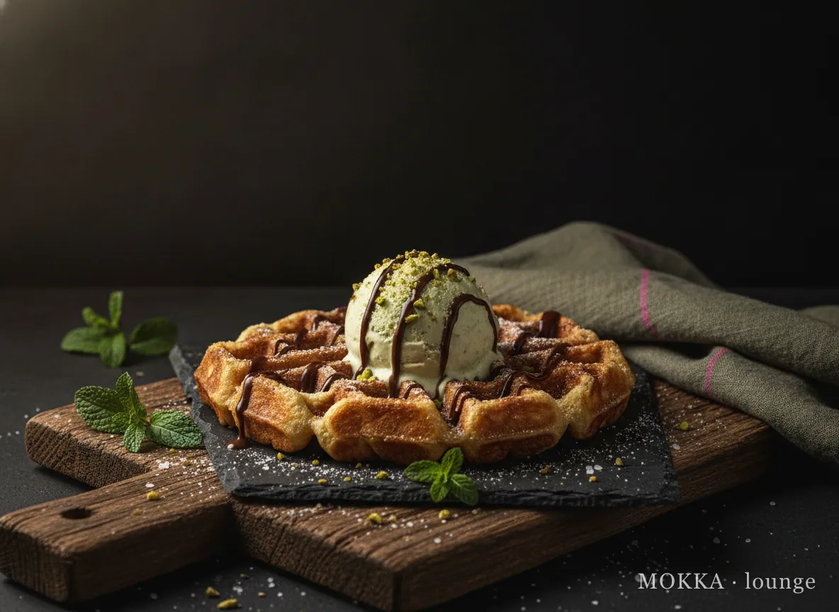 Brusselse Wafel met 1 Bol Ijs Naar Keuze