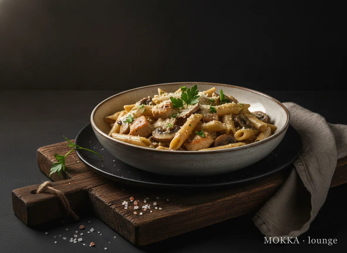 Penne Kip Champignonroomsaus