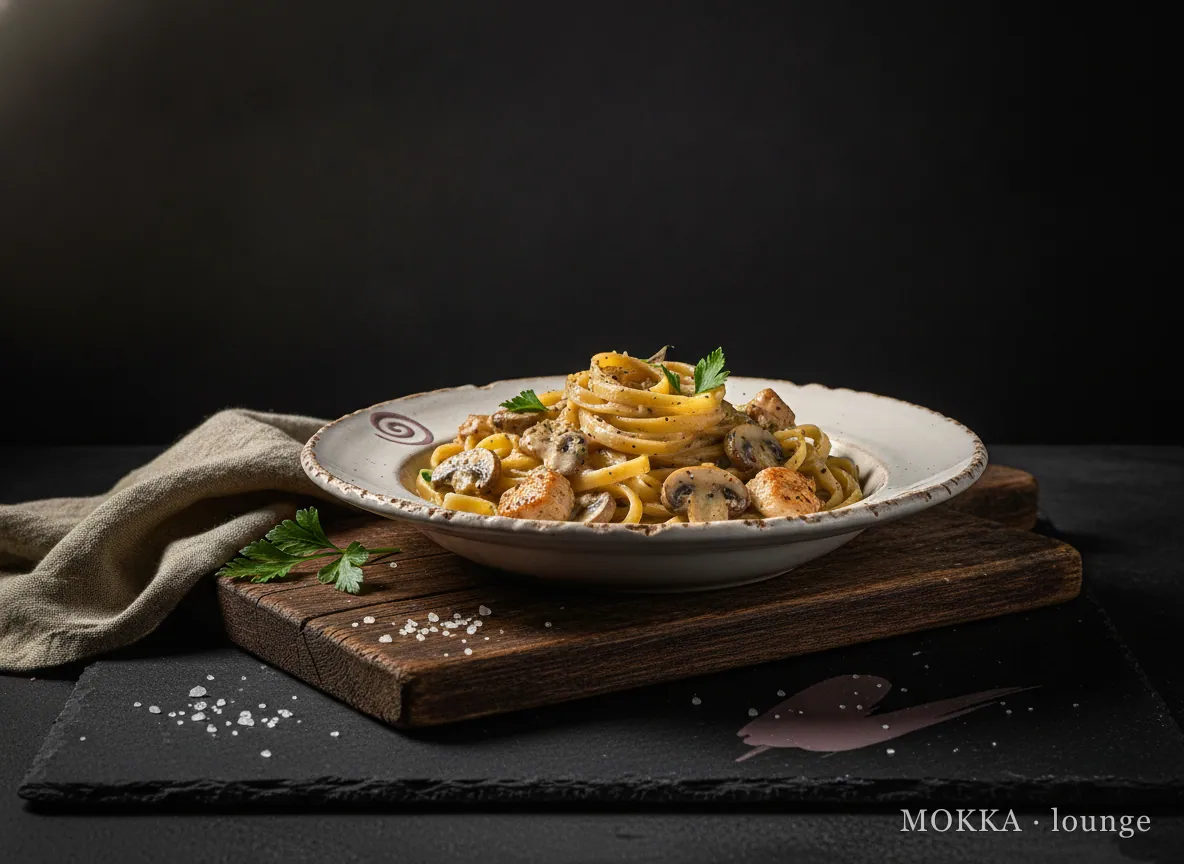 Tagliatelli Kip Champignonroomsaus